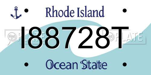 I88728T Rhode Island License Plate