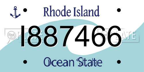 I887466 Rhode Island License Plate
