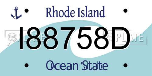 I88758D Rhode Island License Plate