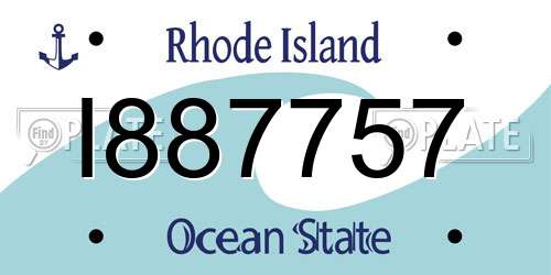I887757 Rhode Island License Plate