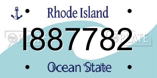 I887782 Rhode Island License Plate