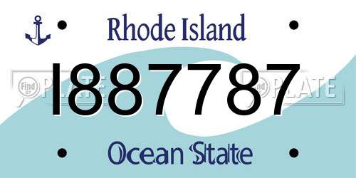 I887787 Rhode Island License Plate