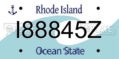 I88845Z Rhode Island License Plate