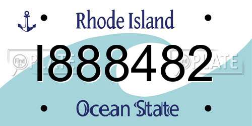I888482 Rhode Island License Plate