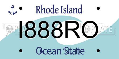 I888RO Rhode Island License Plate