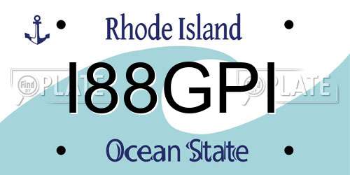 I88GPI Rhode Island License Plate