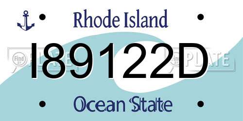 I89122D Rhode Island License Plate