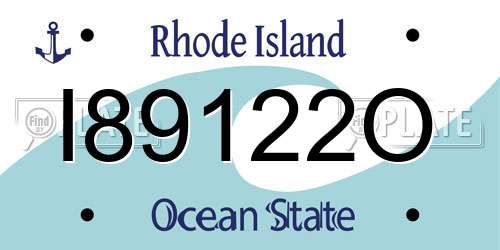 I89122O Rhode Island License Plate