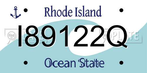 I89122Q Rhode Island License Plate
