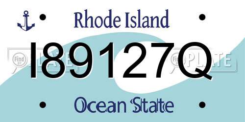 I89127Q Rhode Island License Plate