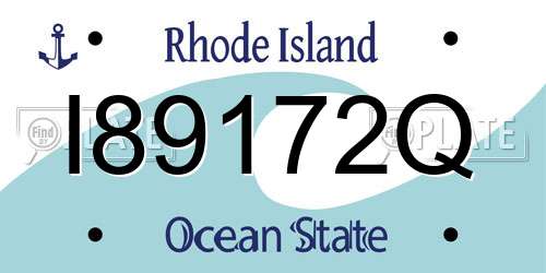 I89172Q Rhode Island License Plate