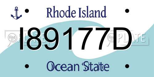 I89177D Rhode Island License Plate
