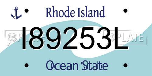 I89253L Rhode Island License Plate