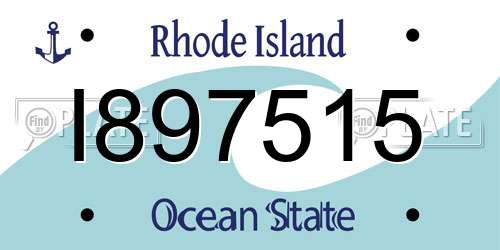 I897515 Rhode Island License Plate