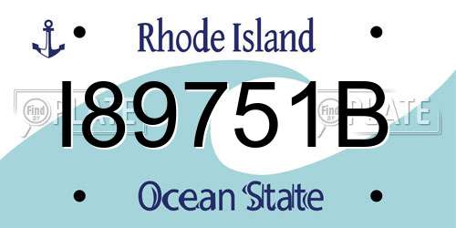 I89751B Rhode Island License Plate