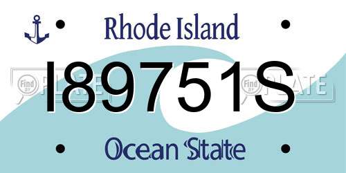 I89751S Rhode Island License Plate