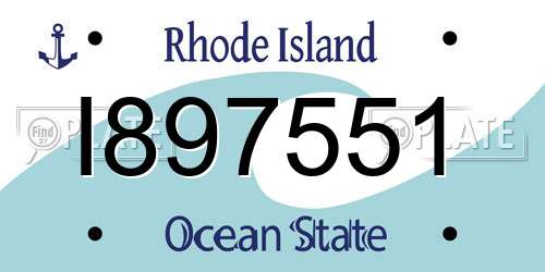 I897551 Rhode Island License Plate