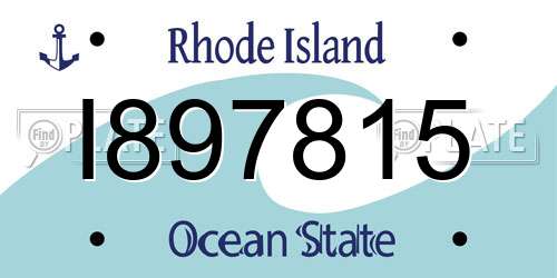 I897815 Rhode Island License Plate