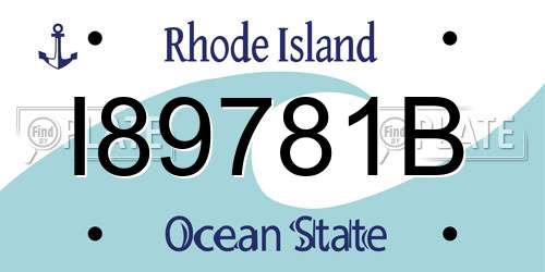 I89781B Rhode Island License Plate