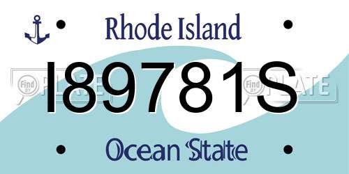 I89781S Rhode Island License Plate