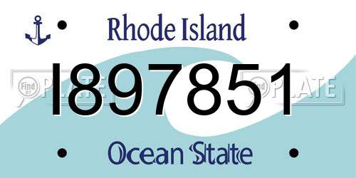 I897851 Rhode Island License Plate