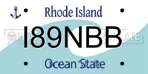 I89NBB Rhode Island License Plate