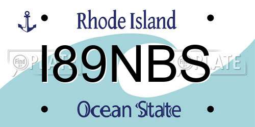 I89NBS Rhode Island License Plate