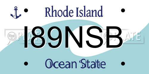 I89NSB Rhode Island License Plate
