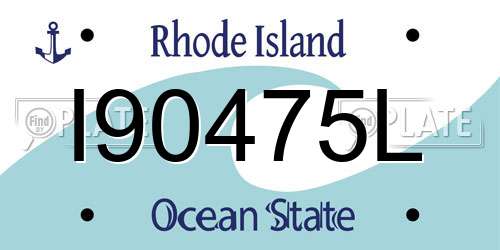 I90475L Rhode Island License Plate
