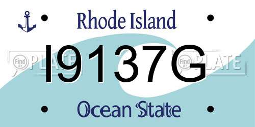 I9137G Rhode Island License Plate