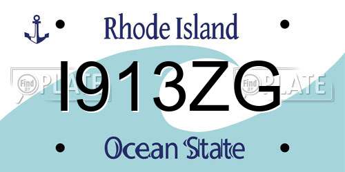 I913ZG Rhode Island License Plate