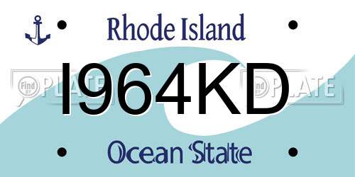 I964KD Rhode Island License Plate