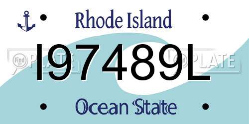 I97489L Rhode Island License Plate