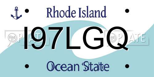 I97LGQ Rhode Island License Plate
