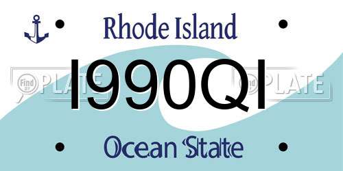 I990QI Rhode Island License Plate
