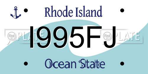 I995FJ Rhode Island License Plate