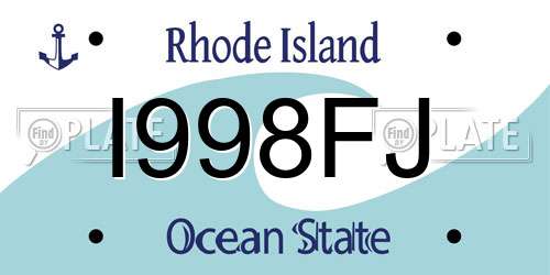 I998FJ Rhode Island License Plate