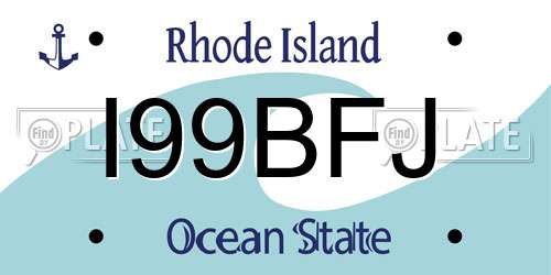 I99BFJ Rhode Island License Plate