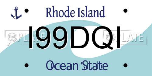 I99DQI Rhode Island License Plate