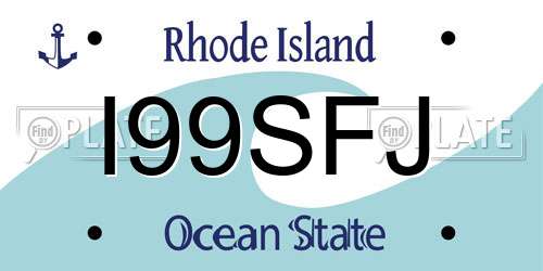 I99SFJ Rhode Island License Plate