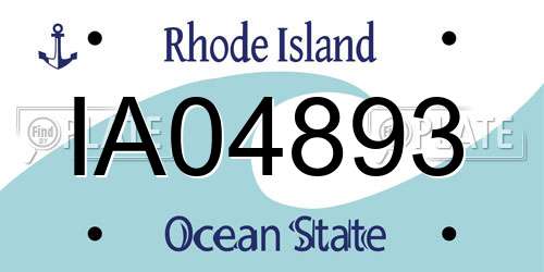 IA04893 Rhode Island License Plate