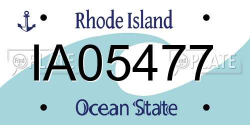 IA05477 Rhode Island License Plate