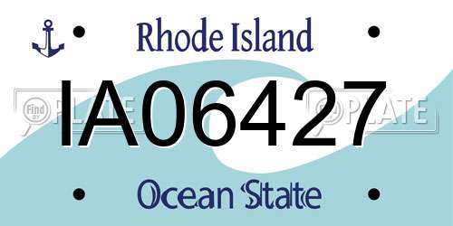 IA06427 Rhode Island License Plate
