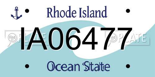 IA06477 Rhode Island License Plate