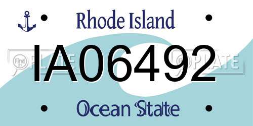 IA06492 Rhode Island License Plate