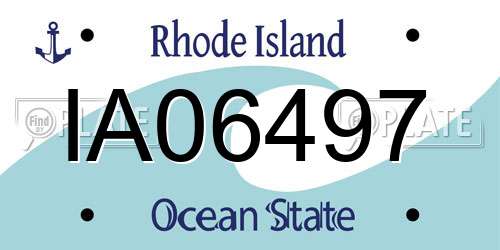 IA06497 Rhode Island License Plate