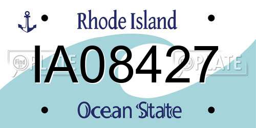 IA08427 Rhode Island License Plate