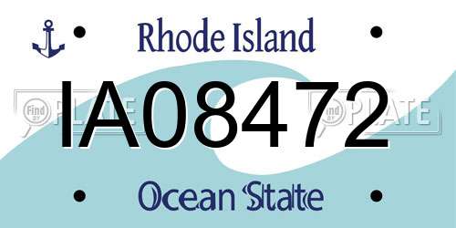 IA08472 Rhode Island License Plate