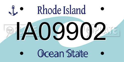 IA09902 Rhode Island License Plate