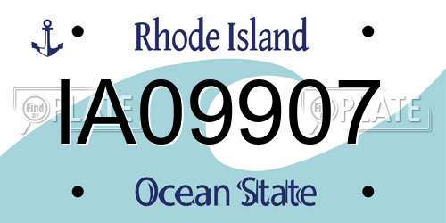 IA09907 Rhode Island License Plate